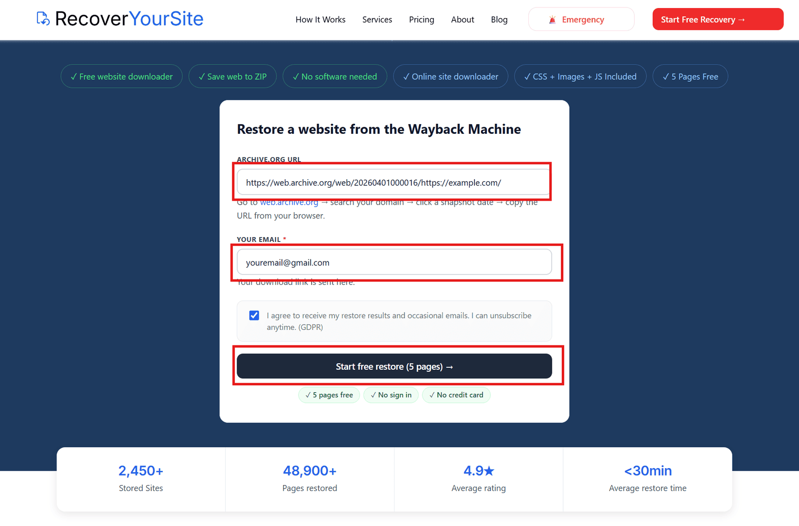 How to download a website from the Wayback Machine